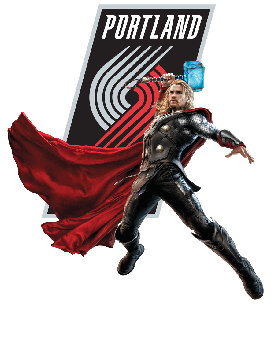 Portland Trail Blazers Thor Logo iron on paper